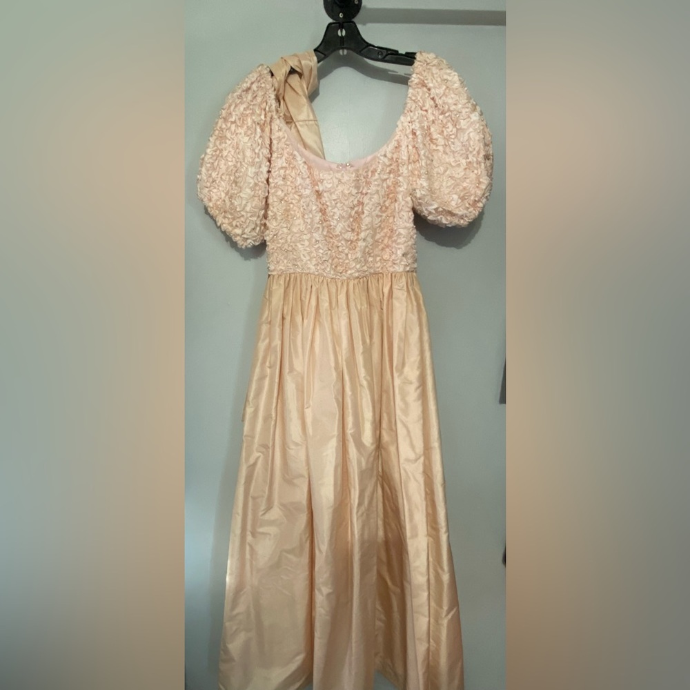 Vintage Richilene New York Puffed Sleeve Party Dress, Waist Sash